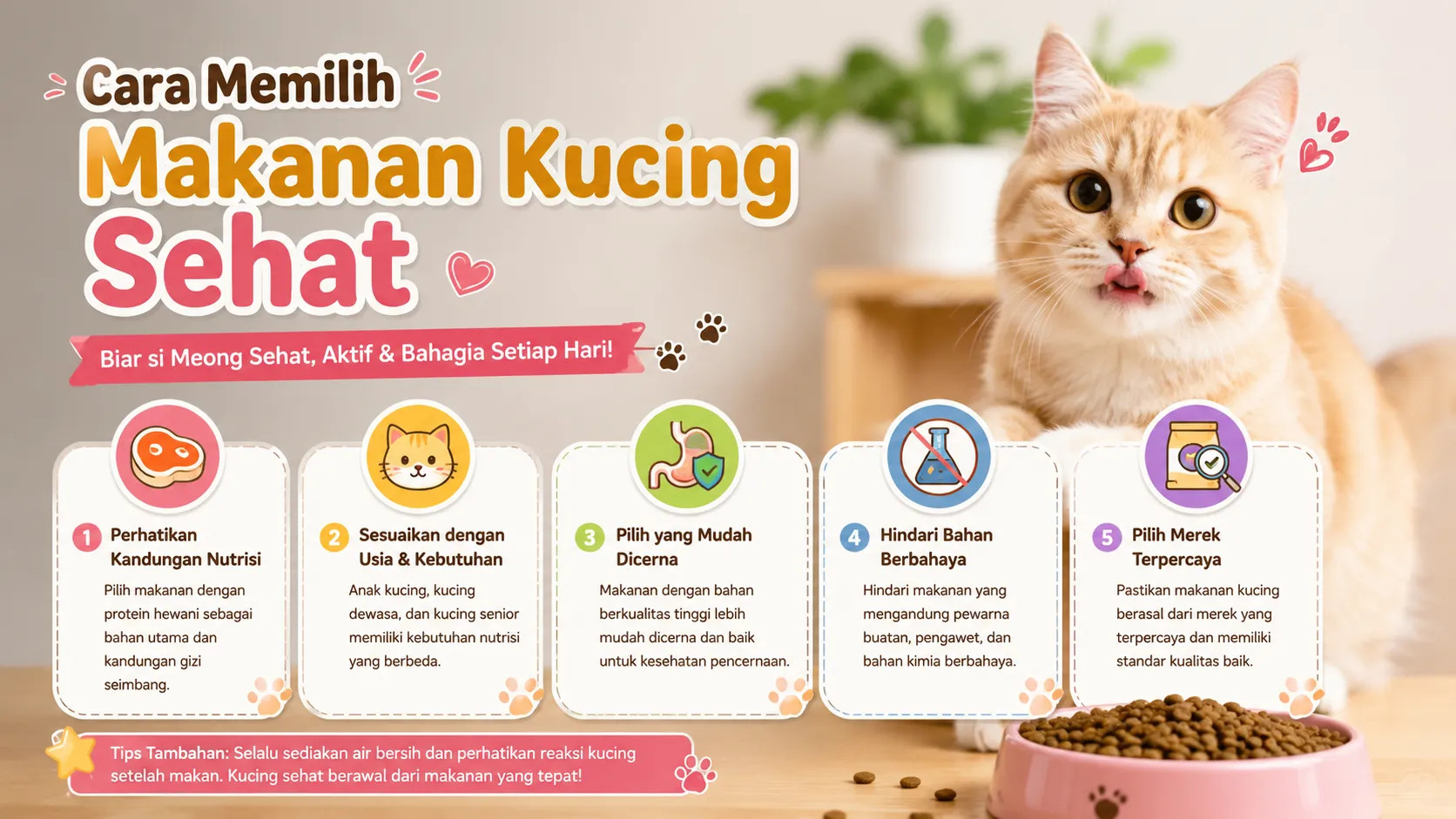 Cara Memilih Makanan Kucing Sehat